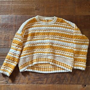 Maje Knit Orange and White Striped Sweater Sz 1